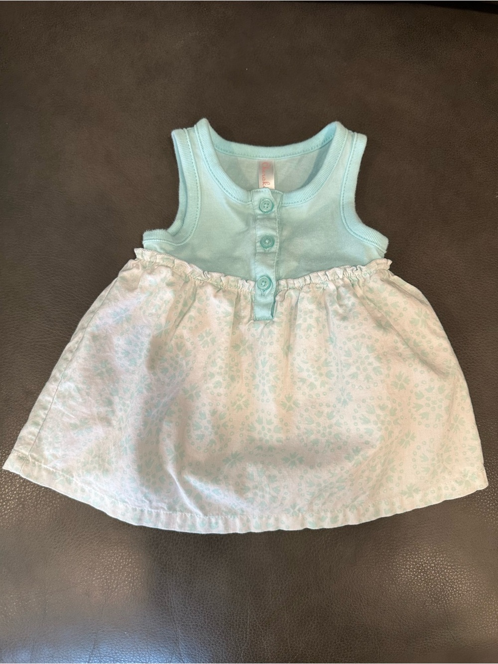 Cherokee Mint Green and White Sleeveless Casual Dress